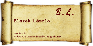 Blazek László névjegykártya