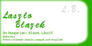laszlo blazek business card